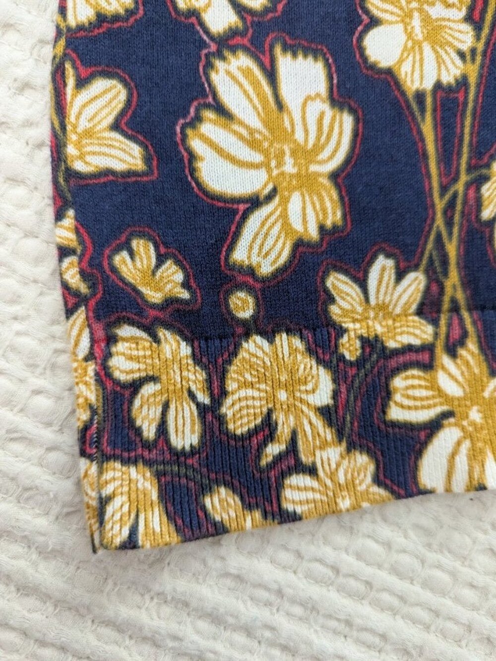 J.Crew M Cotton Floral Knitted Cardigan Navy Botanical Print Brunch Cottagecore - Picture 10 of 14